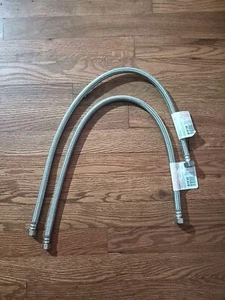Fluidmaster Water Supply Connector 3/8" Comp 1/2" FIP 30" L Braided SS- 2 PACK - Picture 1 of 5