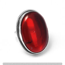 Ring Us Size 6 R-10387 Garnet Ring 925 Sterling Silver Plated