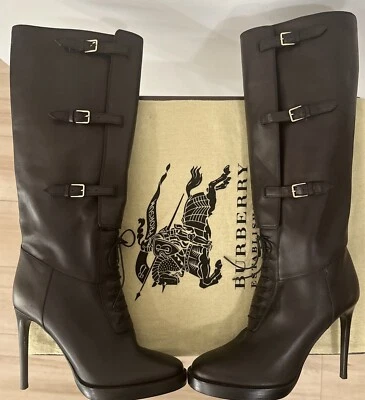 Botas de cuero para mujer Burberry raras estado premium | negras talla 38,5 = 7,5/8 Foto 1 de 4