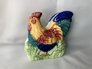 Huhn Hahn Serviettenhalter Porzellan Vintage 4 1/4" x 4" - W1024 - Bild 1 von 5