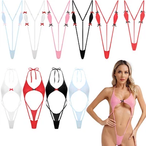 Womens Monokini Cute Bow Bodysuit Quick-drying Swimsuit One Piece Nightwear - Picture 1 of 97