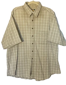 Cabela's Shirt Men's  Sz. 2XL Green Plaid Short Sleeve Button Front - Picture 1 of 6