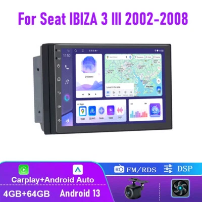 7英寸4+64GB座椅IBIZA 3 III 2002-2008汽车收音机无线Carplay BT GPS导航 — 第 1/4 张图片