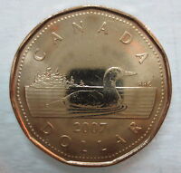 Brillant Uncirculated UNC Canada 2008 Lucky Loonie for Olympics $1 dollar coin