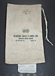 INTERNATIONAL MINERALS & CHEMICAL CORP. INDUSTRIAL DIVISION MINING BAG 13"x 8" - Picture 1 of 4