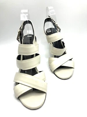 Zapatos para mujer modernos vintage "Robin" 9,5/39,5 sandalia de cuña con tiras de cuero blanco Foto 1 de 4