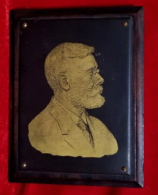 1920s SIGMUND FREUD Bronze Antique Etching Portrait Printing Plate Block vtg  - Image 1 of 4