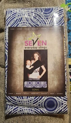 Baby/Toddler Sling By "Seven" Blue Geo Design Convenient Hands-free New In Box  - Image 1 of 2