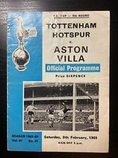 1968-69 Tottenham Hotspur v Aston Villa FA Cup 5th Round Football Programme