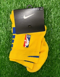 Nike NBA Team Issued Ankle Elite Basketball Socks Size Large Yellow Blue PSK656 - Picture 1 of 3