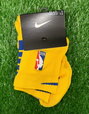 Calcetines de baloncesto de élite al tobillo emitidos por el equipo Nike NBA talla grande amarillo azul PSK656 Foto 1 de 3