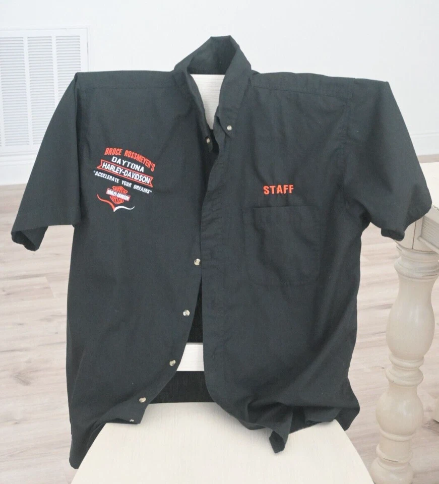 Camisa de Trabajo Harley Davidson Daytona Bruce Rossmeyer (RIP) Talla L Personal Bordada Foto 1 de 4