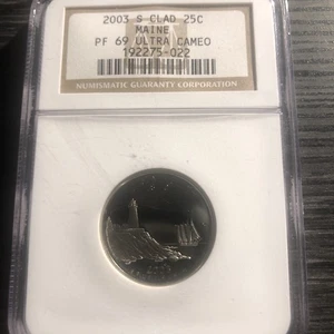 2003-S Proof State Quarter, Maine, PF69 Ultra Cameo NGC, - Picture 1 of 1