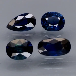 Mixed Shape 5x4 to 7x3.5mm.Natural Blue UNHEATED Sapphire Australia 4Pcs/2.22Ct. - Imagen 1 de 6