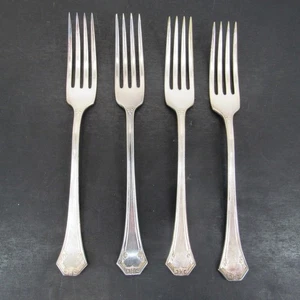 Barton & Reed Pompeian Griechisch Schlüssel & Schnörkelarbeit Design Tafelgabel 4er Set Vintage - Bild 1 von 12