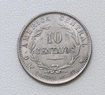 1892 Heaton Costa Rica Silver 10 Centavos Uncirculated Coin /F49 - Image 1 of 2
