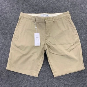 LACOSTE Slim Fit Stretch Cotton Shorts Men's 36 Beige FH2647 - Picture 1 of 10
