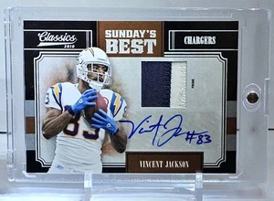 2010 Panini Classics Vincent Jackson Sundays Best Game Worn Patch Auto SP 07/10 - Picture 1 of 2