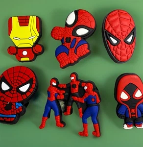 🔥 SPIDER-MAN - 6pc Shoe Charms For Crocs Superhero Marvel Miles Morales Gwen - Picture 1 of 3