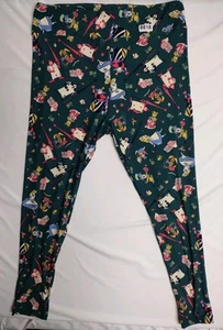 LuLaRoe Disney Alice In Wonderland Leggings Women's One Size Green TC2 - Picture 1 of 7