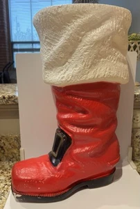 Over 18” Vintage Christmas Blow Mold Light No Cord SANTA’S BOOT As Is - Picture 1 of 23