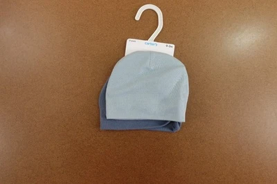 Pack de 2 gorras azules Carter's Baby talla 0-3 meses nuevas con etiquetas Foto 1 de 4