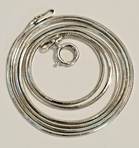 VTG 18" Silver 925 Round Snake Chain Round Clasp All Are Marked 925 1 mm Thick - Picture 1 of 11