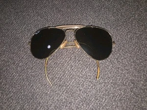 1970's 58-14 VINTAGE B&L RAY-BAN ARISTA GEP G15 OUTDOORSMAN AVIATOR SUNGLASSES - Picture 1 of 7