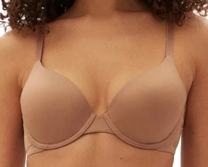 GapBody T-Shirt Bra 34D Underwire Mocha Memory Foam Everyday Tagless NWT Women - Picture 1 of 7