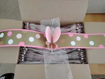 (48) Butterfly Polka Dot Gift Box Packaging Ribbon Wraps With Sealing Tape New - Image 1 of 2