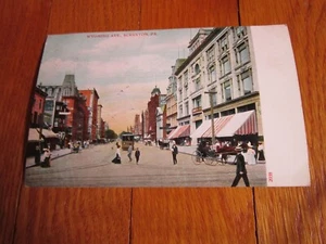 Postal trolley Scranton PA Wyoming Ave Downtown sin dividir parte posterior de 1900 USADA - Imagen 1 de 11