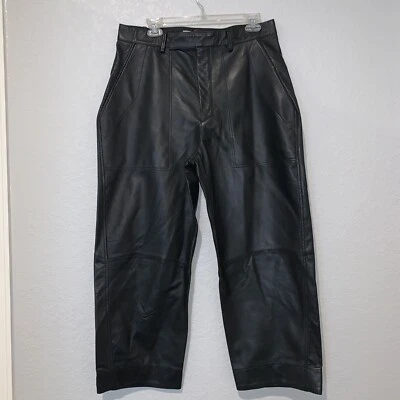 Nuevo Nuevo con etiquetas $229 Pantalones Zara Excedente Cuero Negro SRPLS Lthr Pnts 05 Grande 5479/901 Foto 1 de 4