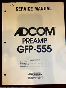 ADCOM GFP-555 GFP555 Service Manual **ORIGINAL** - Picture 1 of 1