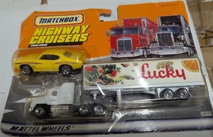 1997 Matchbox Highway Cruisers Lucky Mack Truck w/Trailer& Pontiac GTO JUDGE NIB - Picture 1 of 10