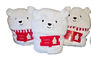 Snuggy Polar Bear Hooded Blanket 40" X 50" Faux Fur Shell Thumb Holes NWT - Picture 1 of 10