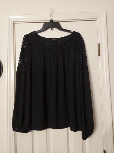 CAMICIA ALYX NERA CON SCOLLO IN PIZZO IMPREZIOSITO TAGLIA L