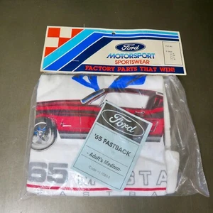 Vintage 80er Ford Motorsport 65 Fastback Mustang T-Shirt Neu aus altem Lagerbestand versiegelt - Bild 1 von 5