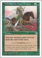 Wielding the Green Dragon NM MTG Portal Three Kingdoms P3K Magic Gathering 2B3