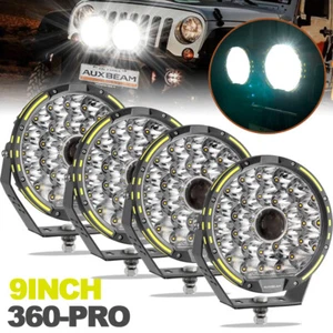AUXBEAM 4PCS 360-PRO 9"INCH 780W Round LED Work Lights Spot Kit For Jeep ATV UTV - Picture 1 of 10