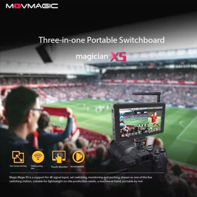Movmagic X5 2-Channel 5.5" Touch Screen 4K HDMI Wifi Push Stream Video Switcher - Image 1 of 4