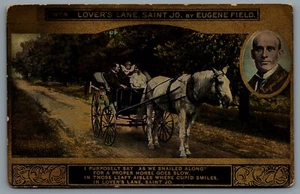Postcard Saint Jo MO c1910s No 4 Lovers Lane Eugene Field Romance Valentines Ad - Picture 1 of 2
