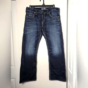 Silver Zac Jeans Western Glove Works Herren Darkwash Bootcut Gr. 33x32 - Bild 1 von 10