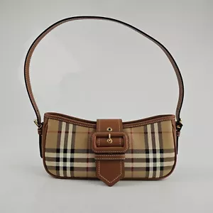 Bolso de hombro Burberry Sling vintage marrón a cuadros nuevo - Imagen 1 de 9