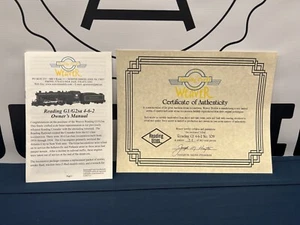 Weaver Reading G1 4-6-2 Steam Engine Manual & Certificate - Picture 1 of 1
