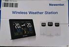 Newentor Color Weather Station Wireless Indoor Outdoor Multiple 3 Sensors Black