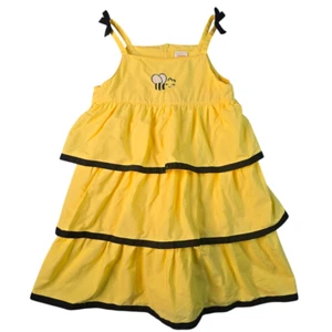 Gymboree Girls 5T Yellow Bumblebee Dress Tiered Layer Ruffles Bows Garden Spring - Picture 1 of 9