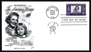 USA, SCOTT # 1152, FLEETWOOD FDC COVER OF 1960 AMERICAN WOMAN, MOTHER & DAUGHTER - Picture 1 of 1