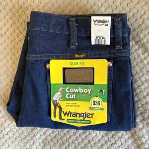 Wrangler 936PWD Jeans Size W34 L30 Dark Blue Slim Fit Cowboy Cut Straight BNWT - Picture 1 of 13