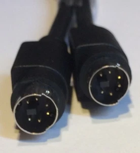 Mini Din 6 pin Minidin MD6 25 ft Black Cable MM - Picture 1 of 1