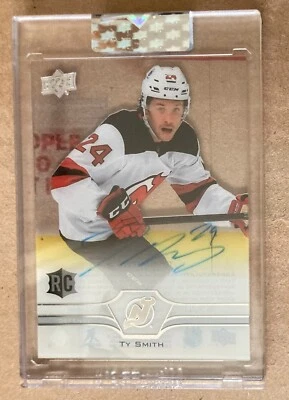 2020-21 Upper Deck NHL Clear Cut RC Auto Ty Smith CC-TS New Jersey Devils - Image 1 of 2